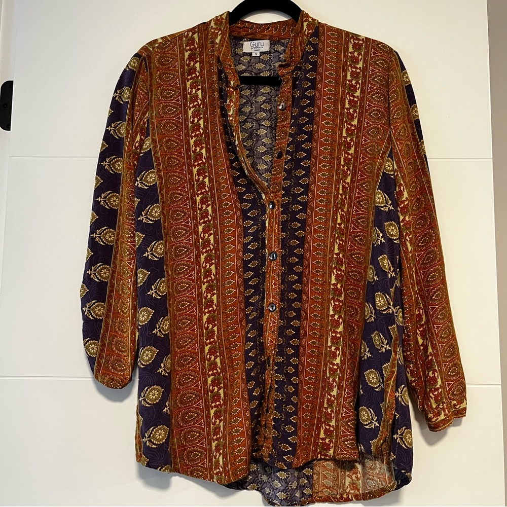 Guru For Life | Boho Button Up Shirt
